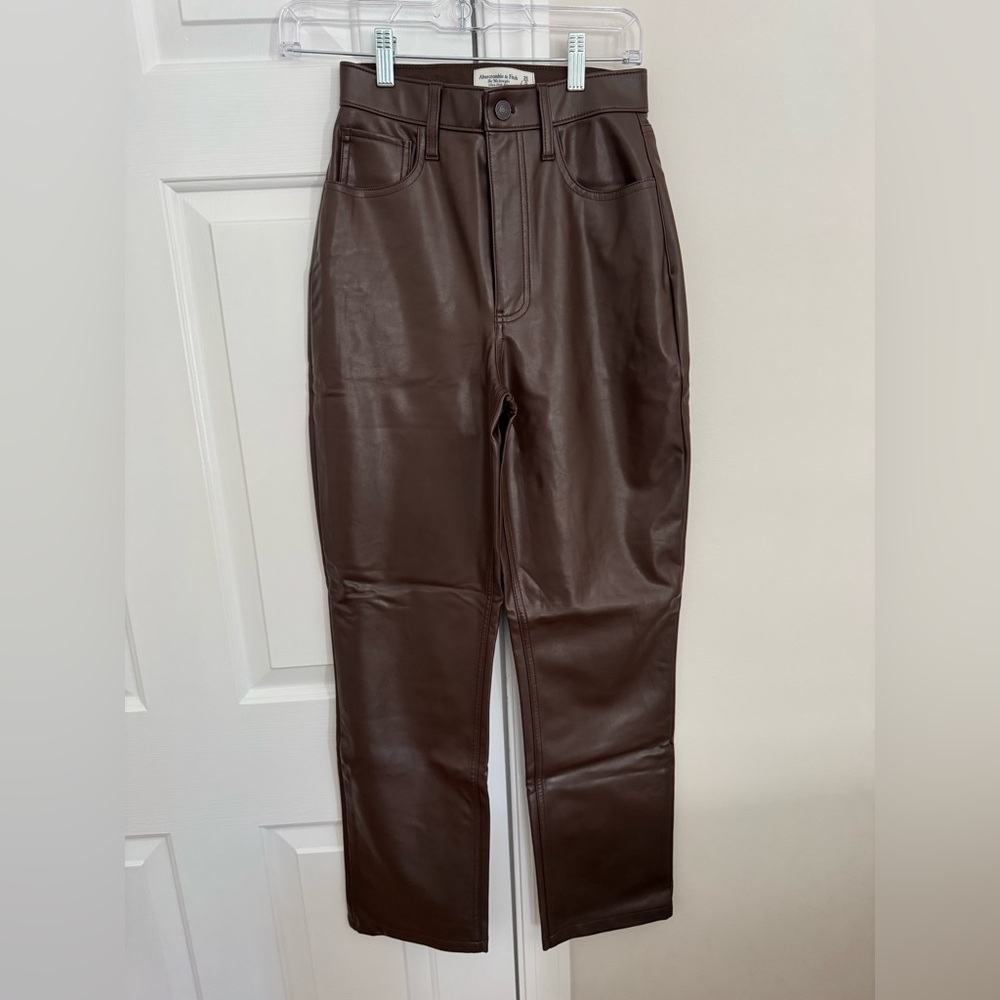 Abercrombie & Fitch Chocolate Faux Leather Pants